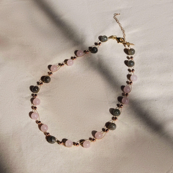 Rose Gold & Labradorite Necklace